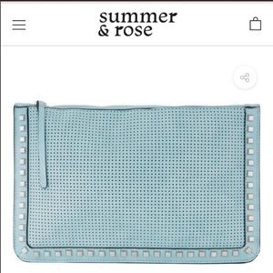 Summer & Rose Sky Blue Studded Clutch